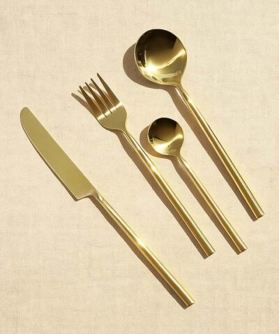 Premium Gold Stainless Steel Cutlery Set – 4 Pieces